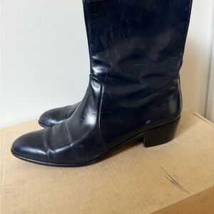 Vintage Navy blue celebrity owned Leather Men's Boots